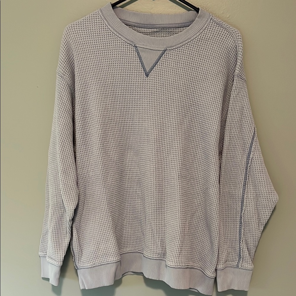 Aerie The Sweat Waffle Crew Neck Sweatshirt